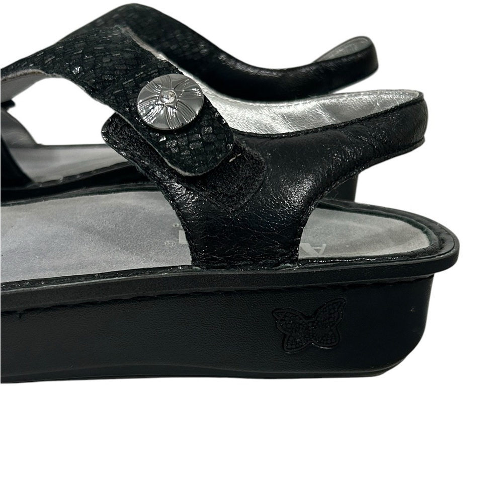 ALEGRIA Kendra Black Shimmer T-Strap KEN-765 Sandals Womens - Picture 9 of 14